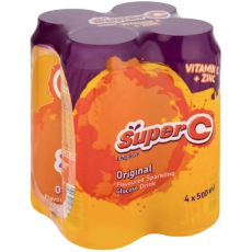 Super C Sparkling Glucose Energy Drink 500ml - Pack of 4's